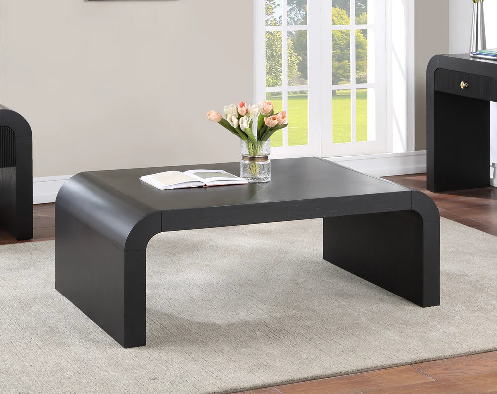 Black wood nesting coffee table